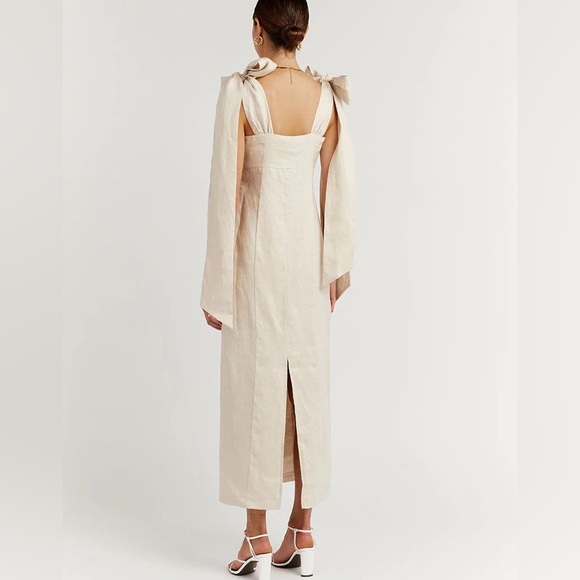 DISSH Linen Bow Midi Dress - Picture 2 of 4